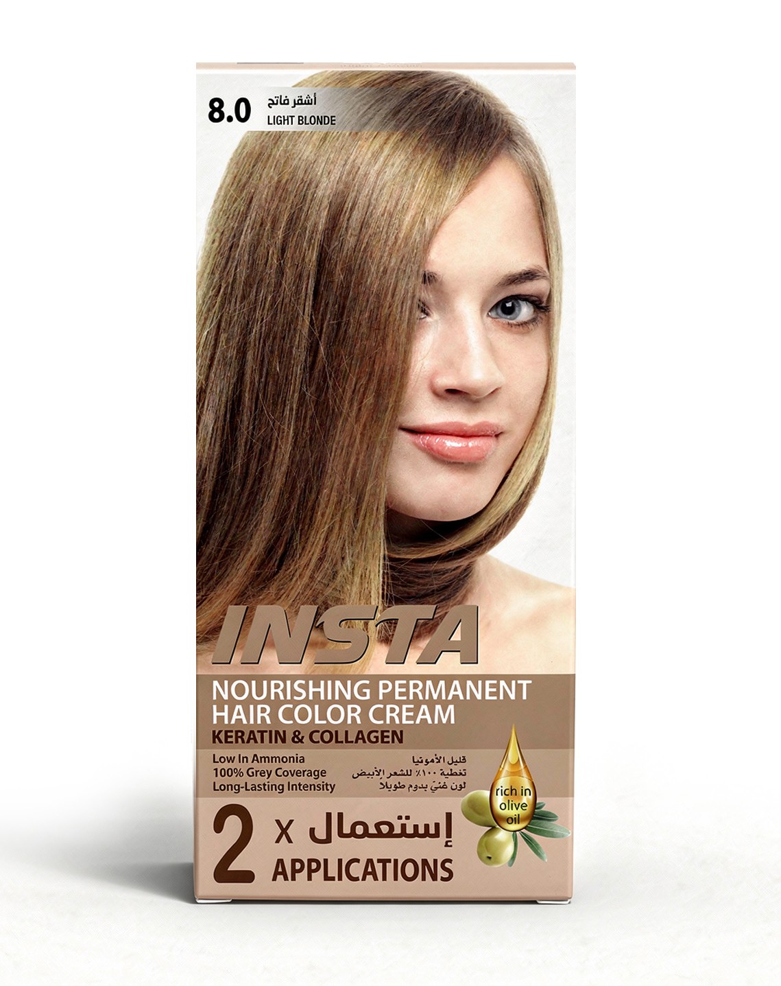 صبغة شعر طبية فاخرة بخلاصة زيت الزيتون والكولاجين - INSTA Hair Colors