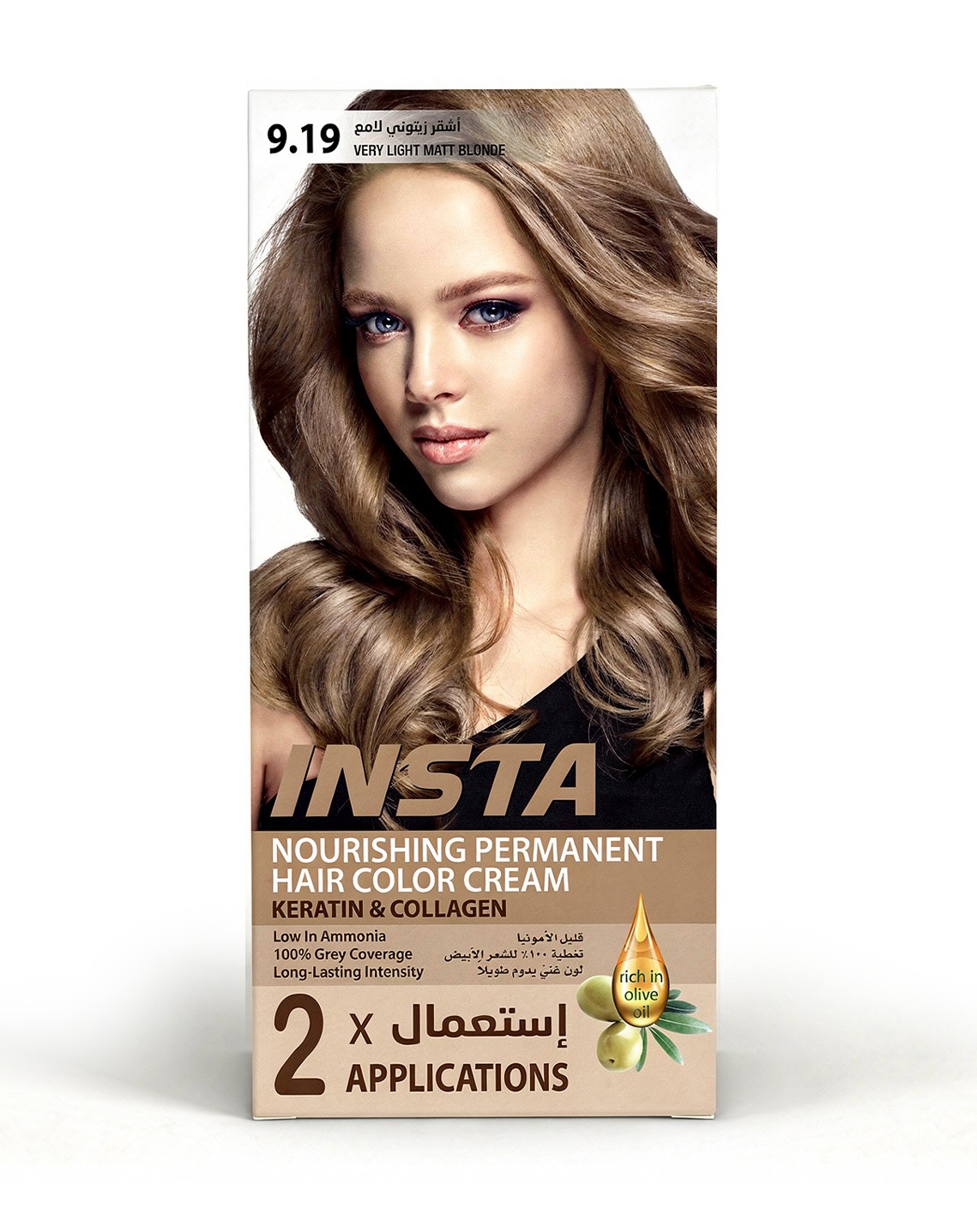 صبغة شعر طبية فاخرة بخلاصة زيت الزيتون والكولاجين - INSTA Hair Colors
