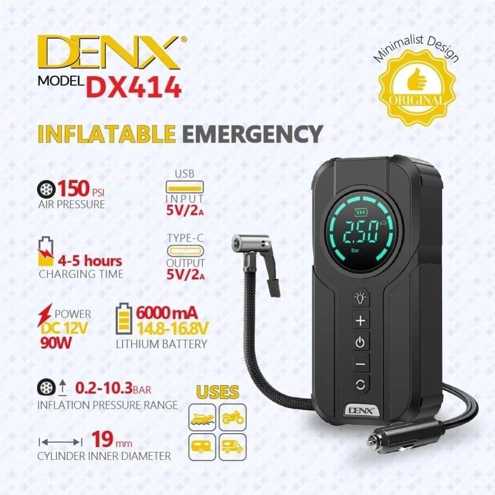 منفاخ الإطارات والطوارئ الذكي المحمول من دينكس (DX1414)