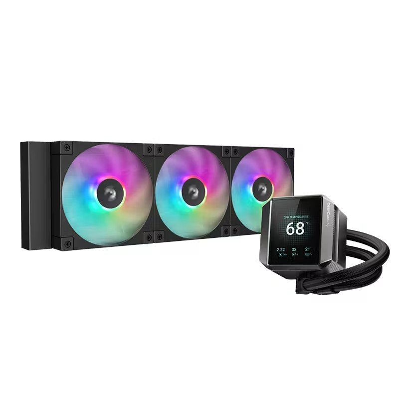 مبرد سائل للمعالج ديب كول MYSTIQUE 360 ARGB بحجم 360mm مع 3 مراوح ARGB وشاشة LCD – أسود