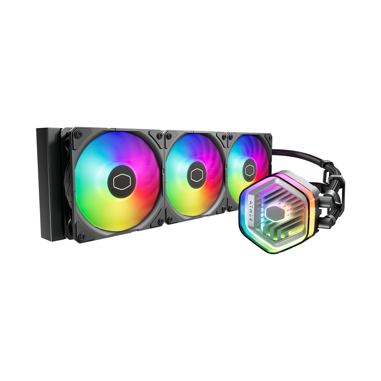 مبرد سائل للمعالج كولر ماستر MasterLiquid 360 Atmos بحجم 360mm مع 3 مراوح ARGB – أسود