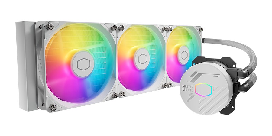 مبرد سائل للمعالج كولر ماستر MasterLiquid 360L Core ARGB بحجم 360mm مع 3 مراوح ARGB – أبيض