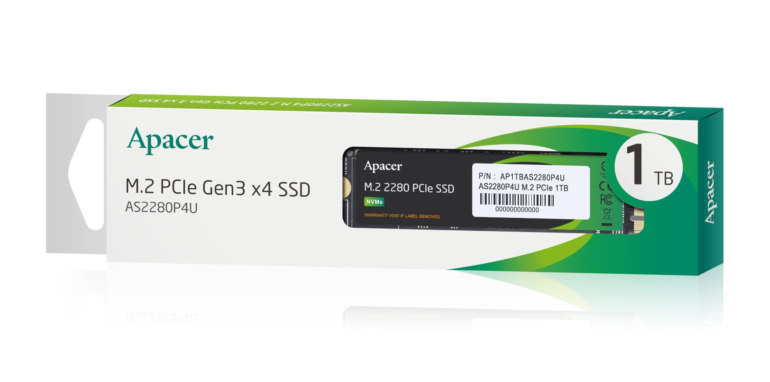Apacer AS2280P4U 1TB M.2 PCIe Gen3 x4 NVMe SSDApacer AS2280P4U 1TB M.2 PCIe Gen3 x4 NVMe SSD