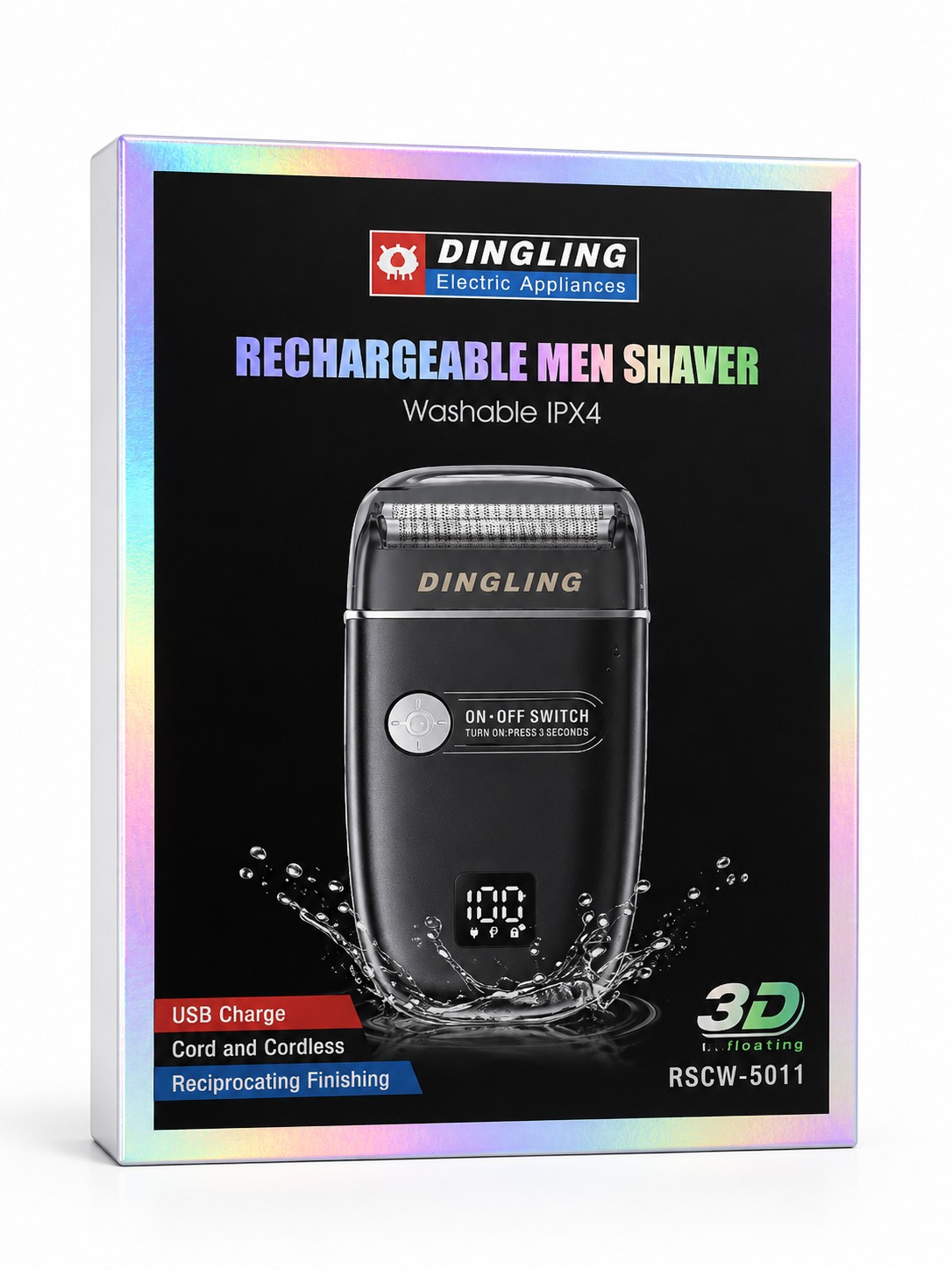 DINGLING Rechargeable Men's Shaver IPX4 – RSCW-5011