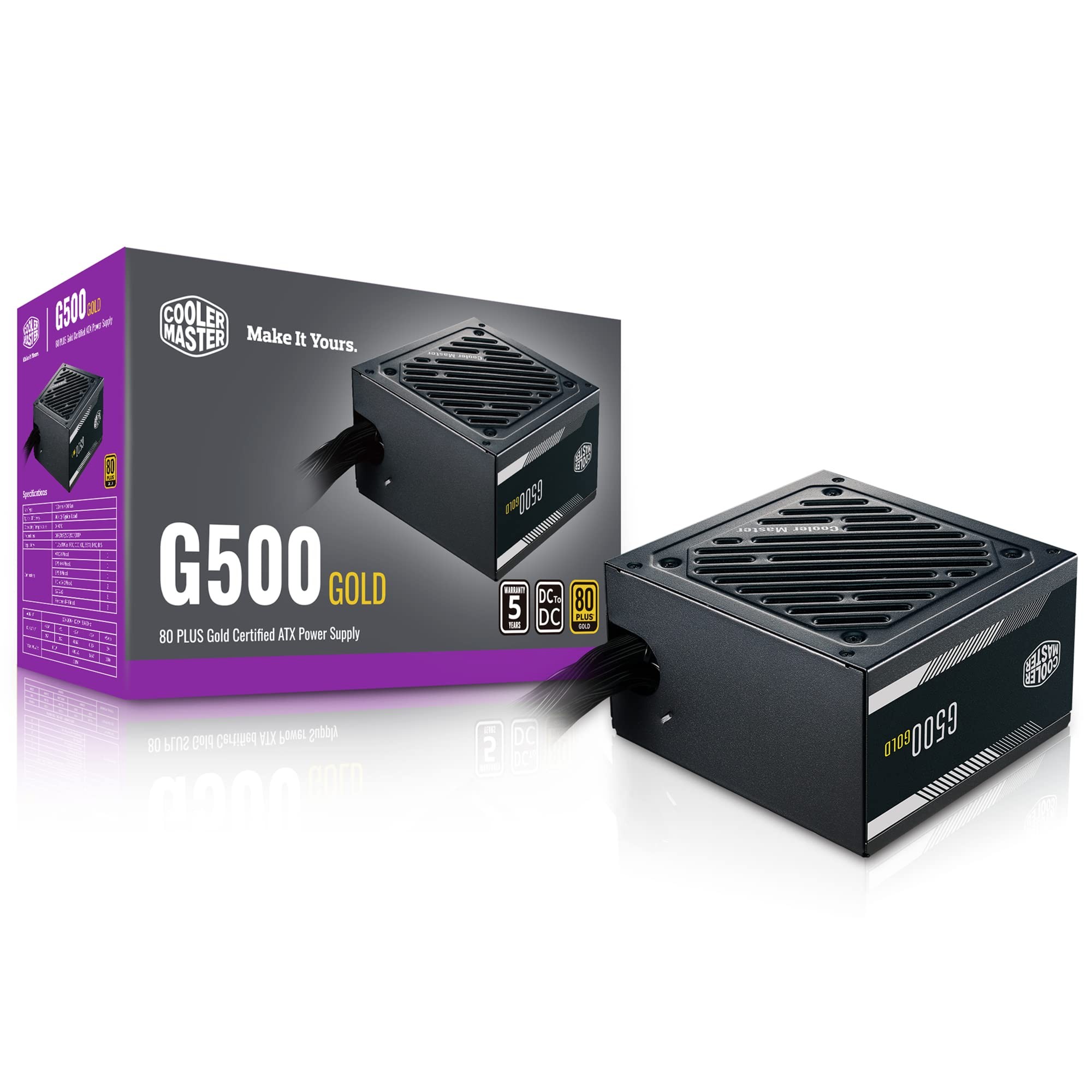 مزود طاقة Cooler Master G500 Gold بقدرة 500 واط – 80 PLUS Gold