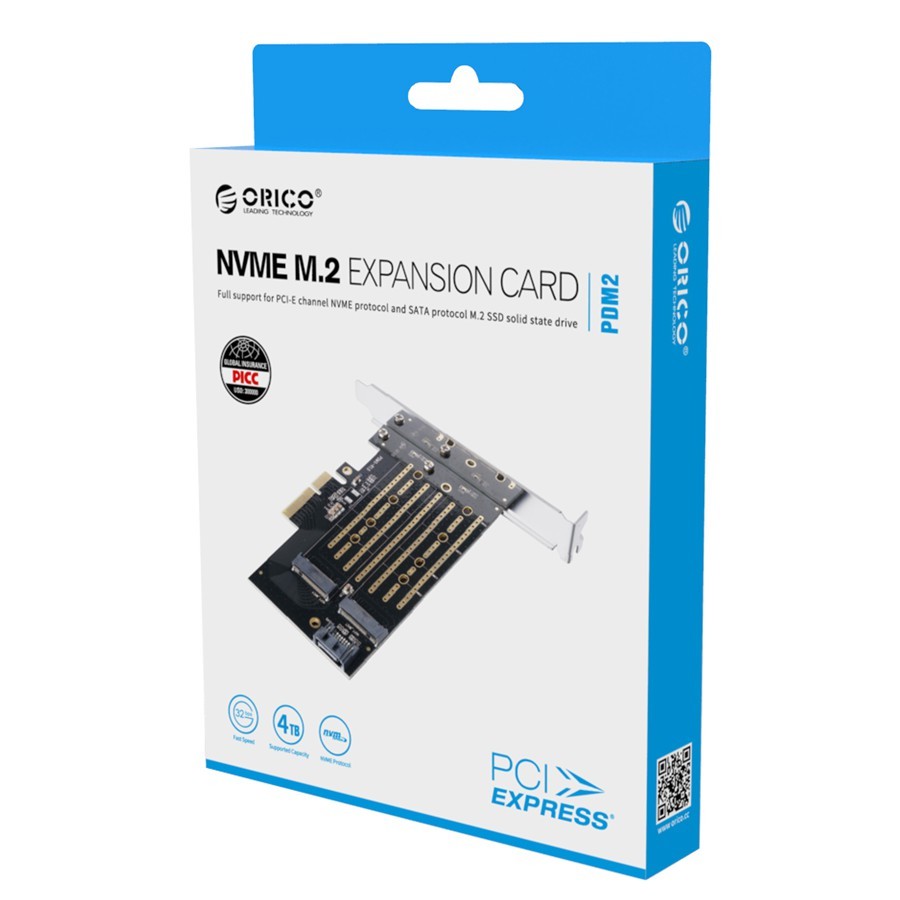 ORICO PDM2 M.2 NVMe/SATA to PCIe 3.0 x4 Expansion Card