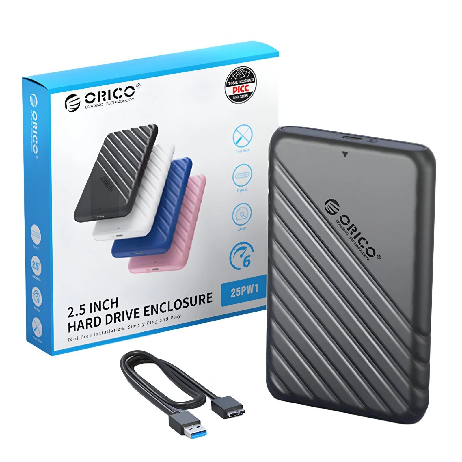 ORICO 25PW1-U3 2.5-Inch SATA HDD/SSD USB 3.0 External Enclosure