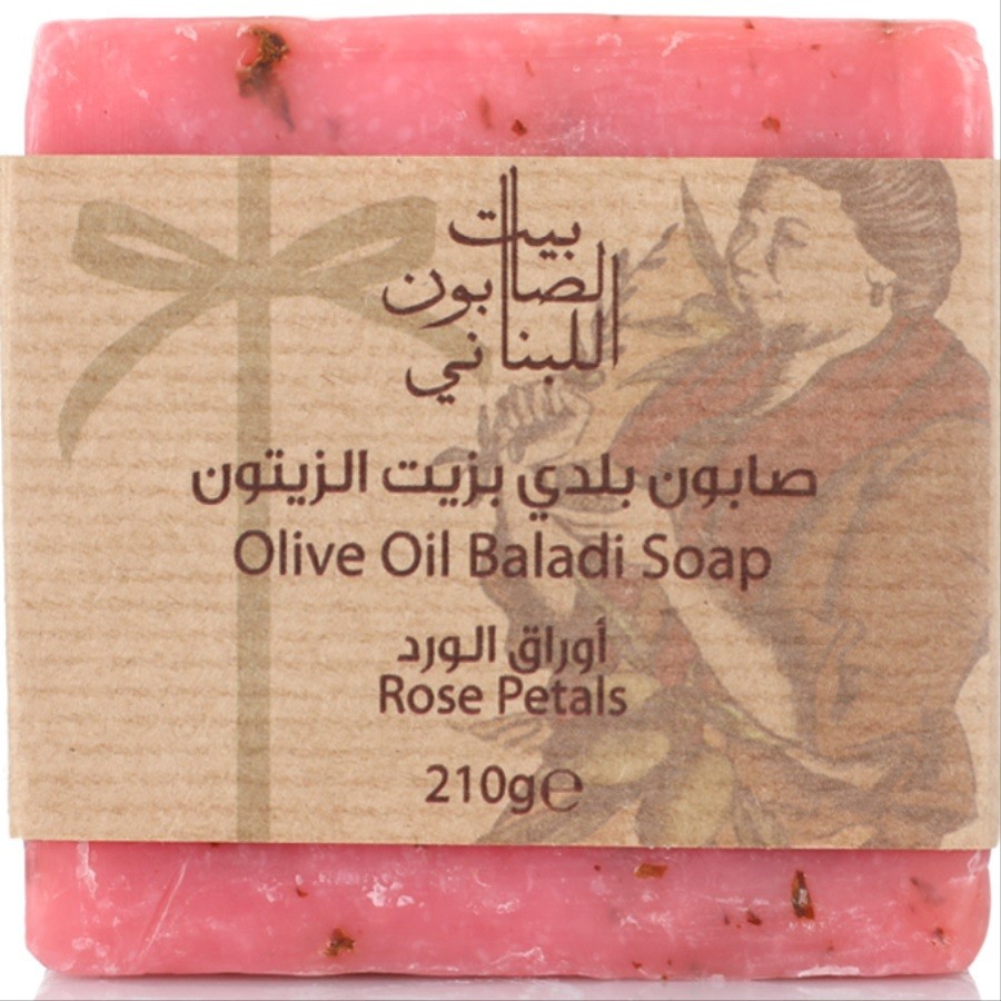 صابون بزيت الزيتون البلدي وبتلات الورد 210 غم