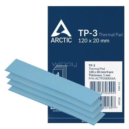 وسادة حرارية ARCTIC TP-3 عالية الأداء مقاس 120×20×1.0 ملم – عبوة 4 قطع