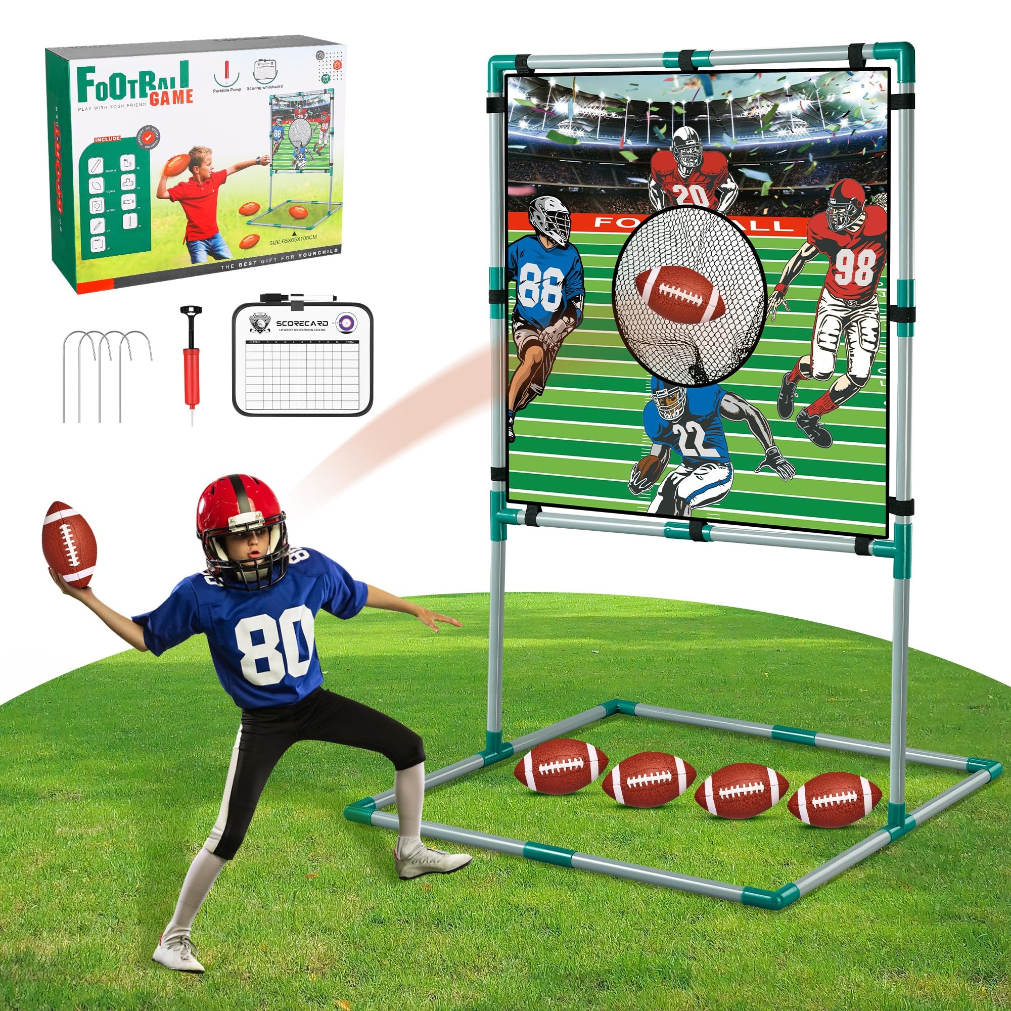 Football throwing game 65×65×108 cm for skill and fun