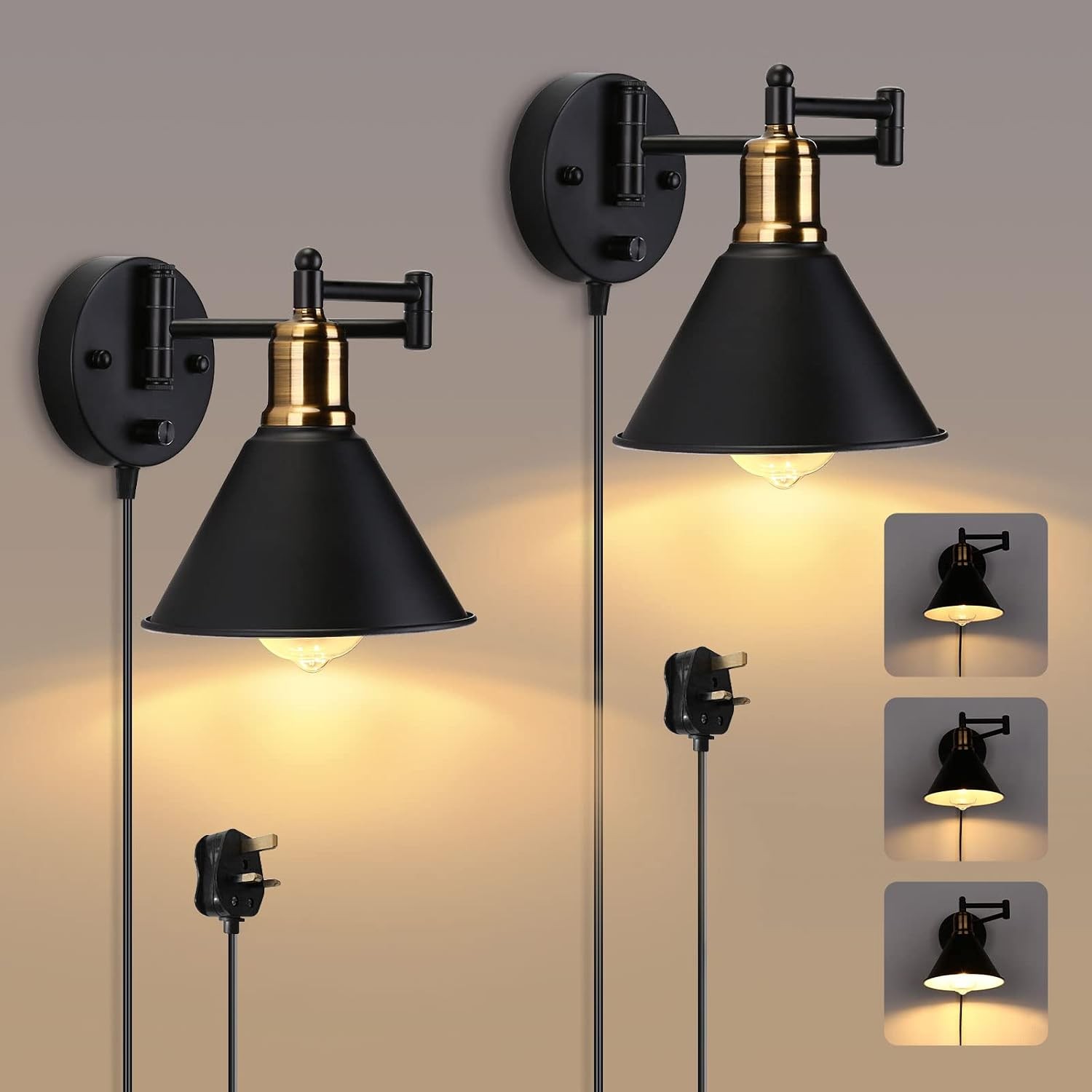 set of matte black and gold