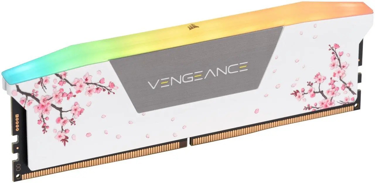 ذاكرة CORSAIR Vengeance RGB DDR5 32GB (2×16GB) 6000MHz CL30 باللون الأبيض Cherry Blossom