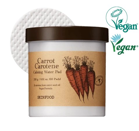 SKINFOOD Carrot Carotene Calming Water Pad شرائح مهدئة للبشرة بالجزر من سكنفود - 10 Pads