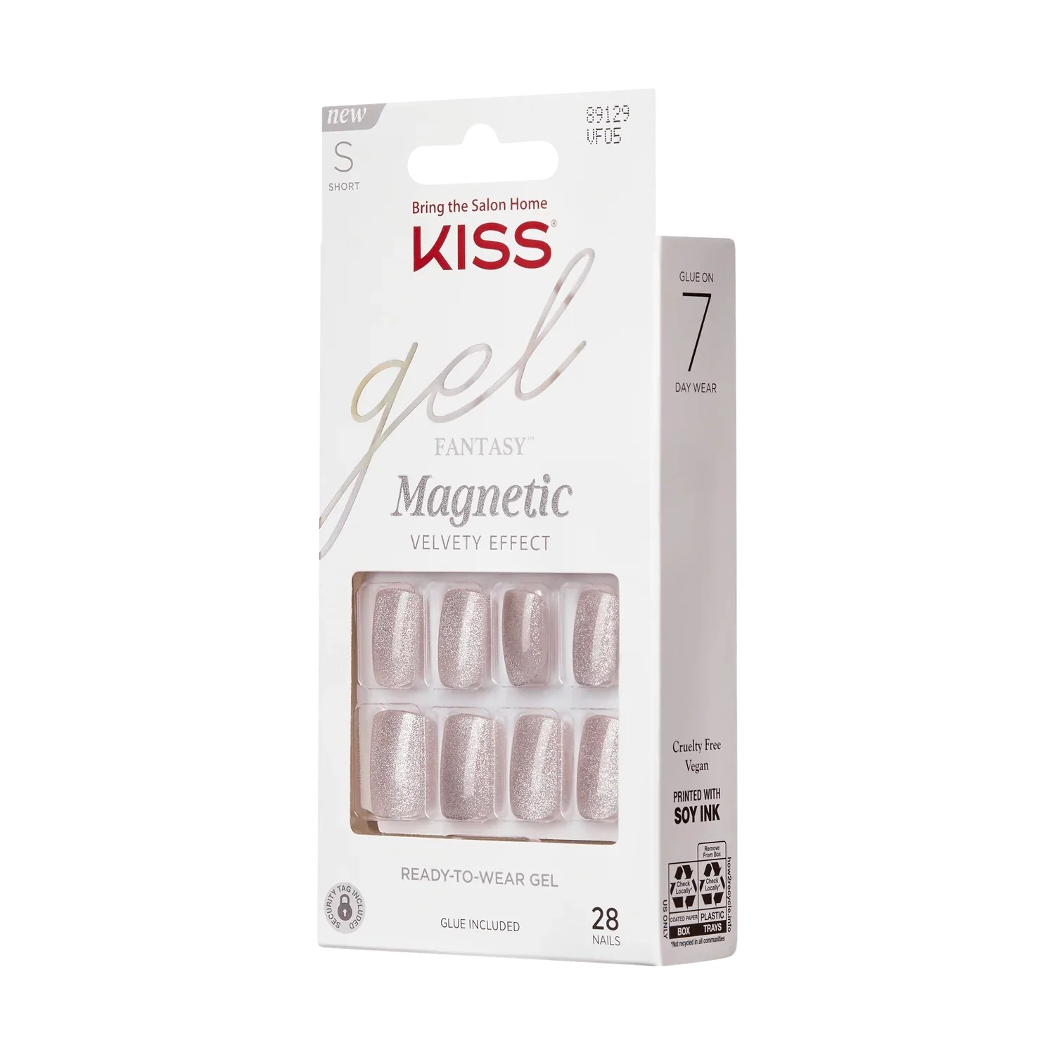 KISS Gel Fantasy Magnetic Velvety Effect 28 Nails Glue Included VF05