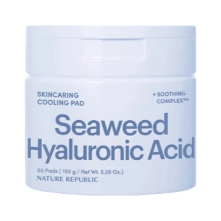NATURE REPUBLIC skincaring cooling pad seaweed hyaluronic acid تونر باد الهايلرونك اسد من نيجر ريببلك