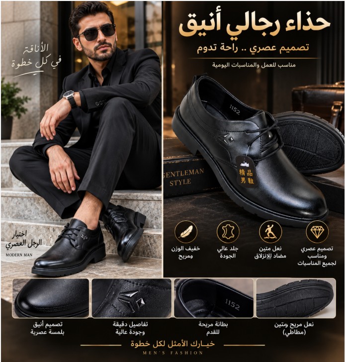 حذاء رجالي جلدي