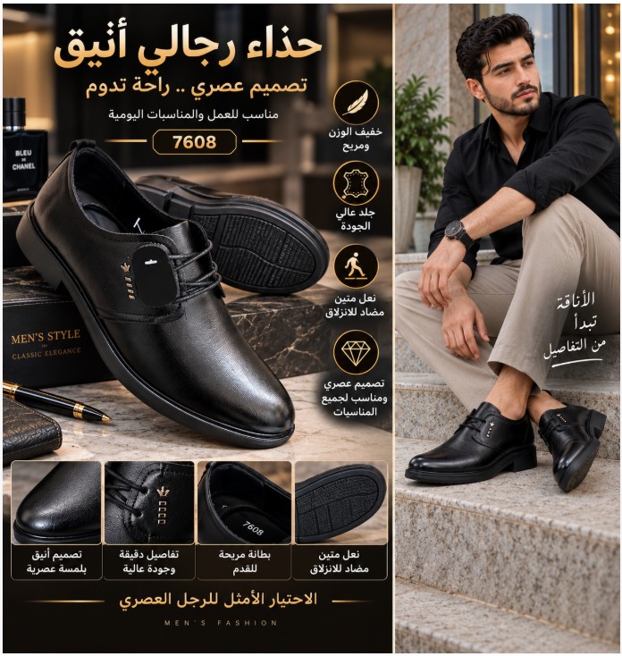 حذاء رجالي جلدي