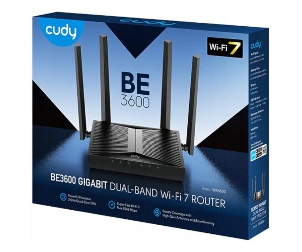 Cudy WR3600 BE3600 Gigabit Mesh Wi-Fi 7 Dual-Band Router