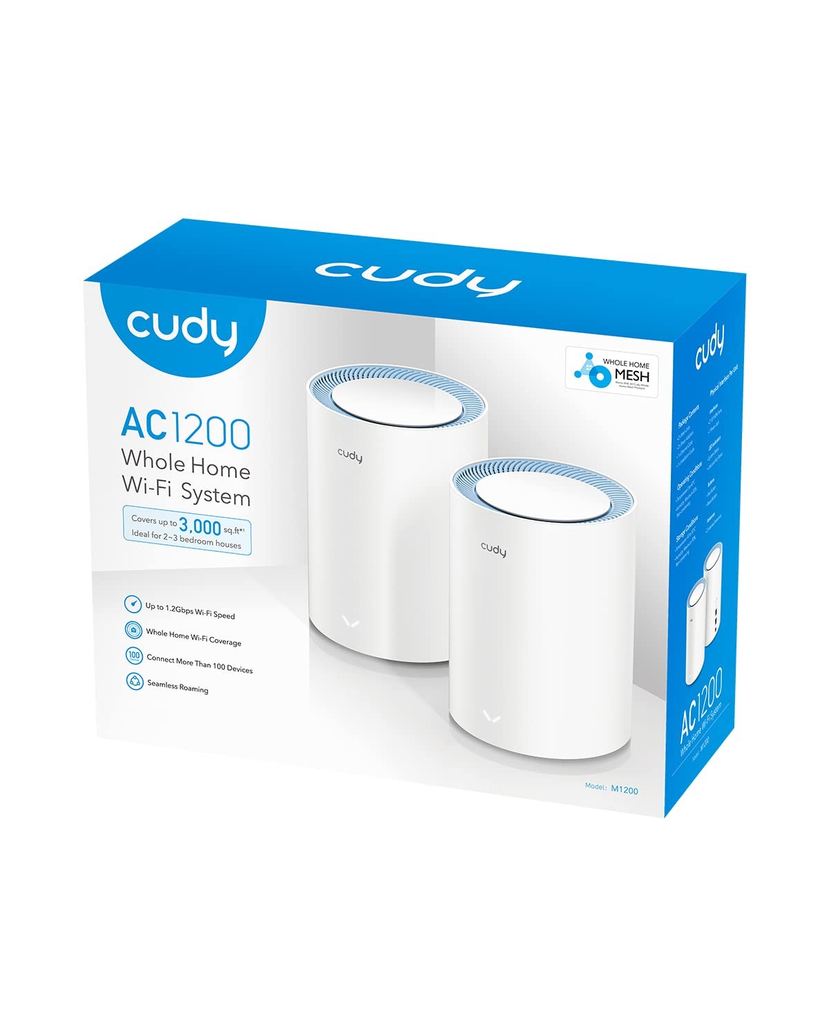 Cudy M1200 AC1200 Mesh Wi-Fi System – 2-Pack