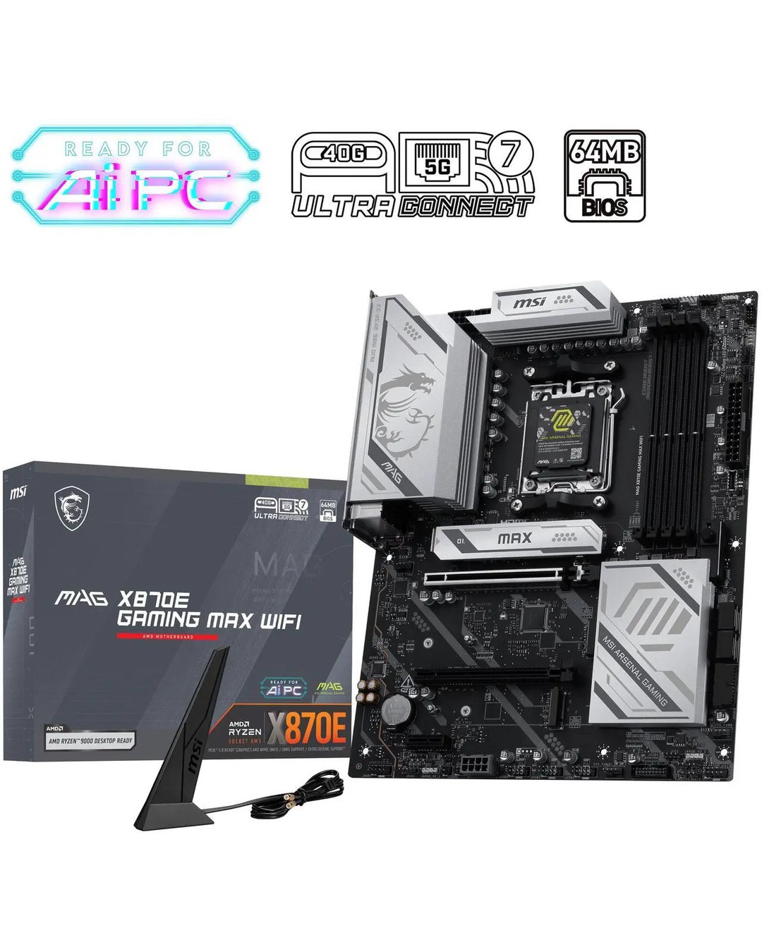 لوحة MSI MAG X870E GAMING MAX WIFI AM5