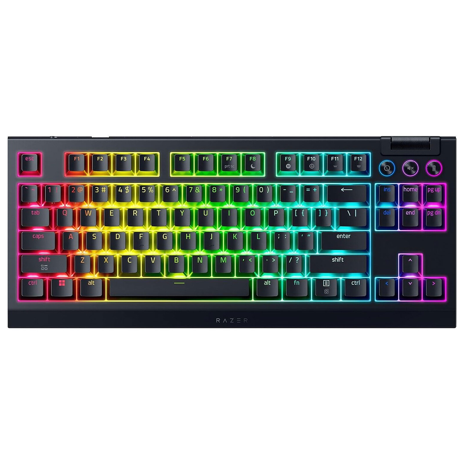 لوحة مفاتيح Razer BlackWidow V4 TKL HyperSpeed الميكانيكية اللاسلكية – مفتاح أورانج، قابلة للتبديل، أسود