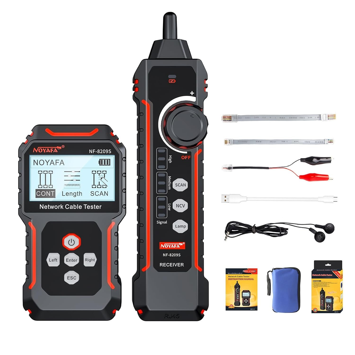 فاحص كيبلات انترنت NOYAFA NF-8209S Network Cable Tester
