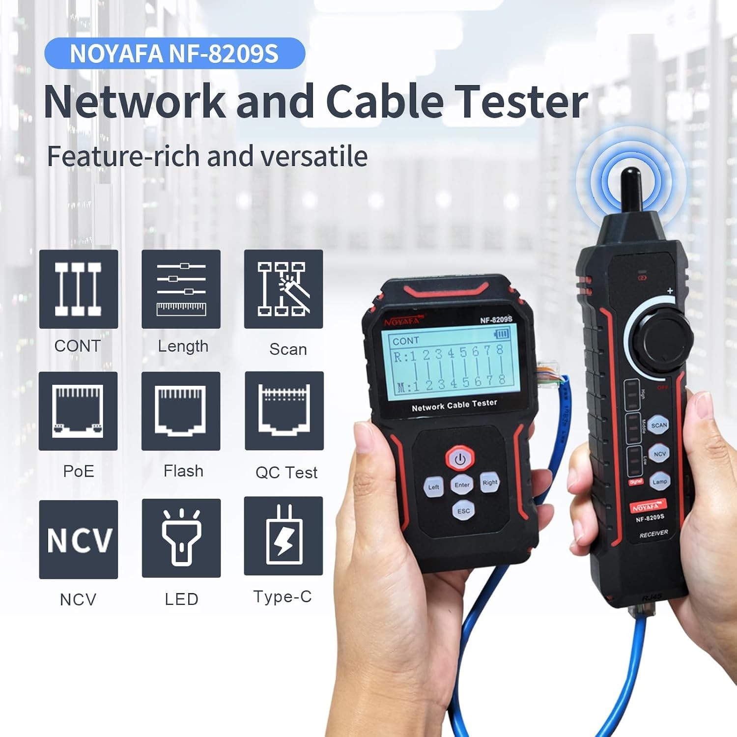 فاحص كيبلات انترنت NOYAFA NF-8209S Network Cable Tester