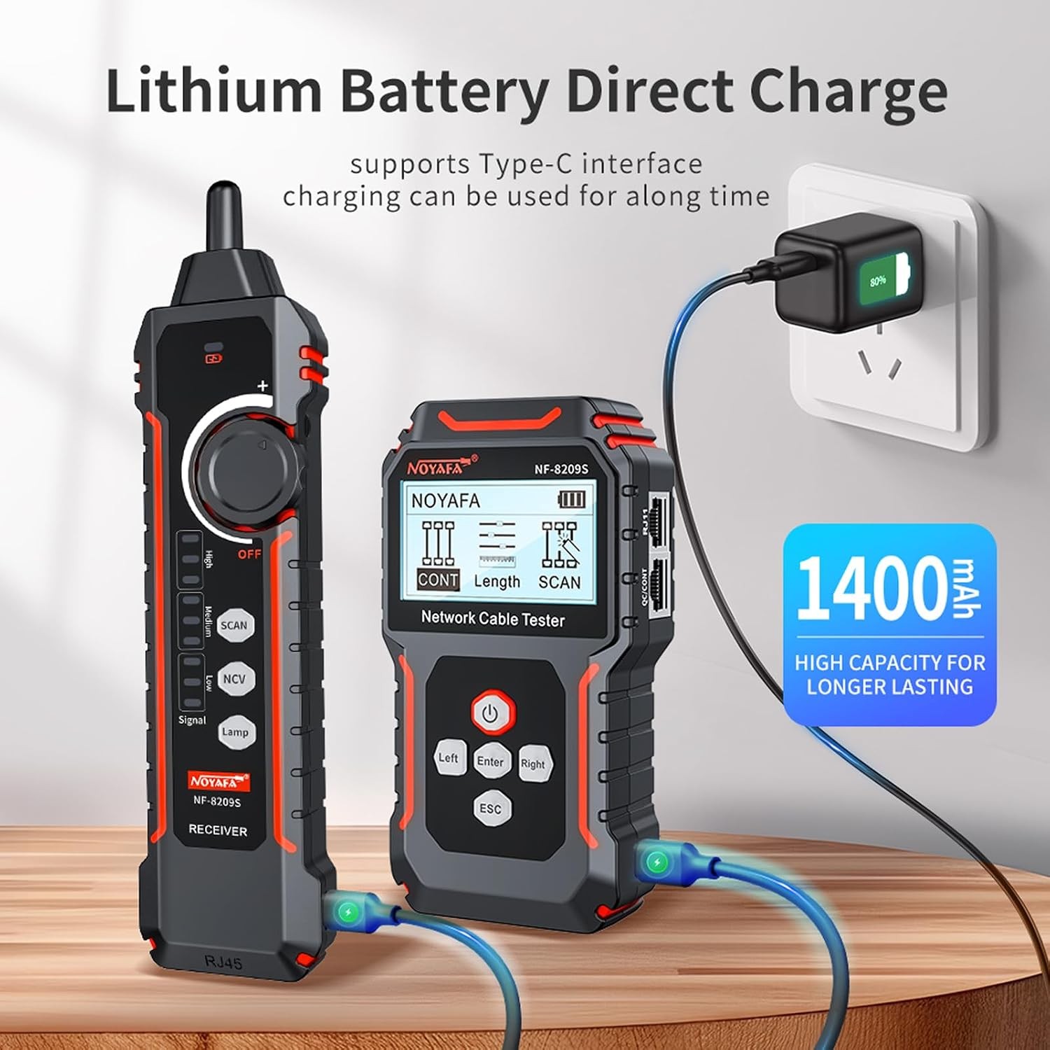 فاحص كيبلات انترنت NOYAFA NF-8209S Network Cable Tester