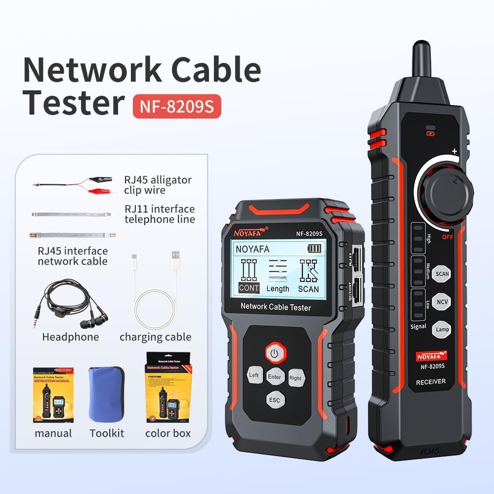 فاحص كيبلات انترنت NOYAFA NF-8209S Network Cable Tester