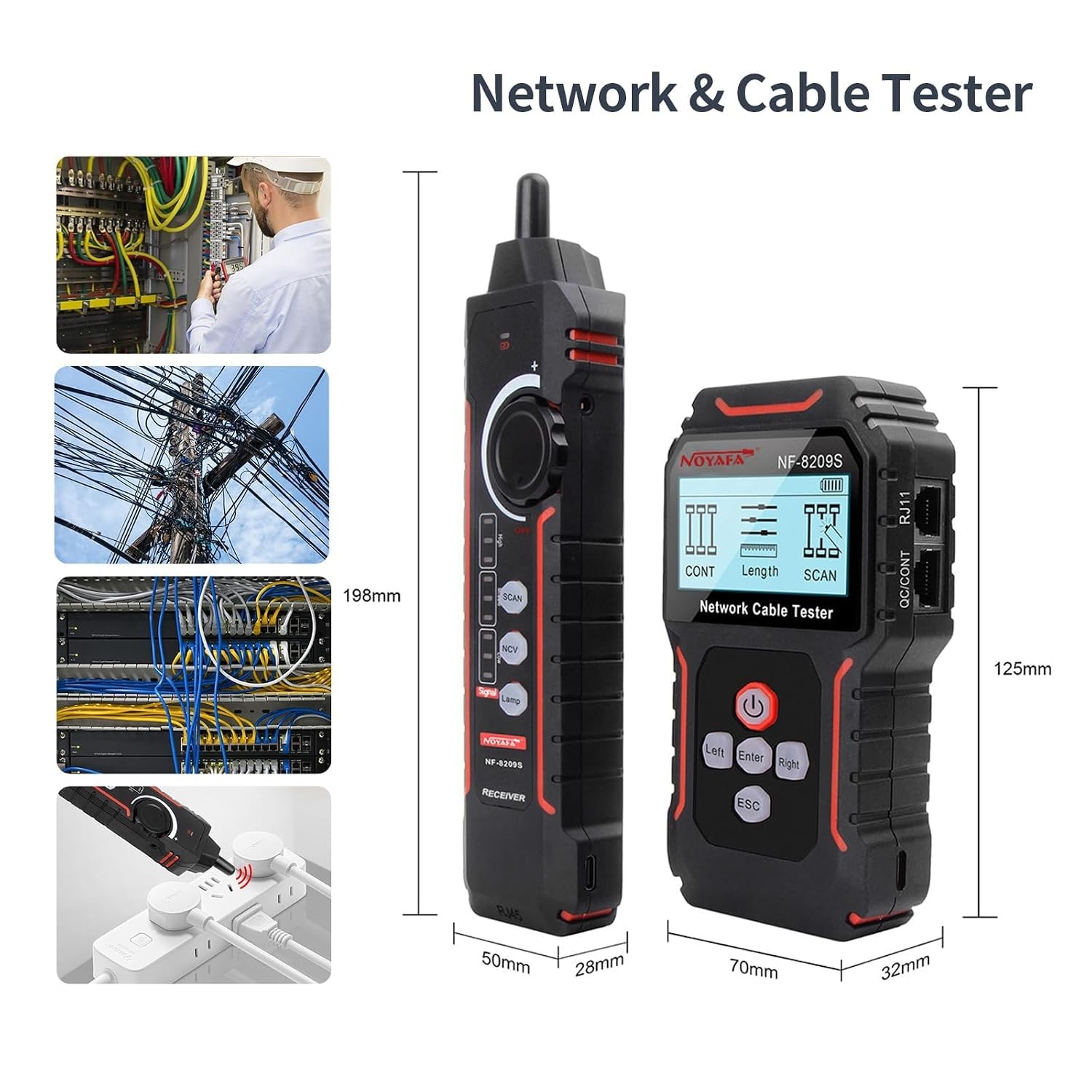 فاحص كيبلات انترنت NOYAFA NF-8209S Network Cable Tester