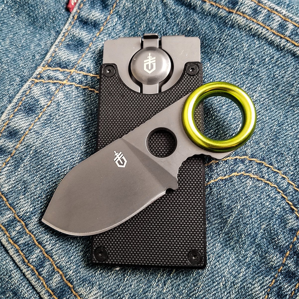سكين تخييم صغيرة مع مشبك نقود مدمج Gerber GDC Money Clip with Stainless Steel Pocket Knife for Camping & Hiking & EDC