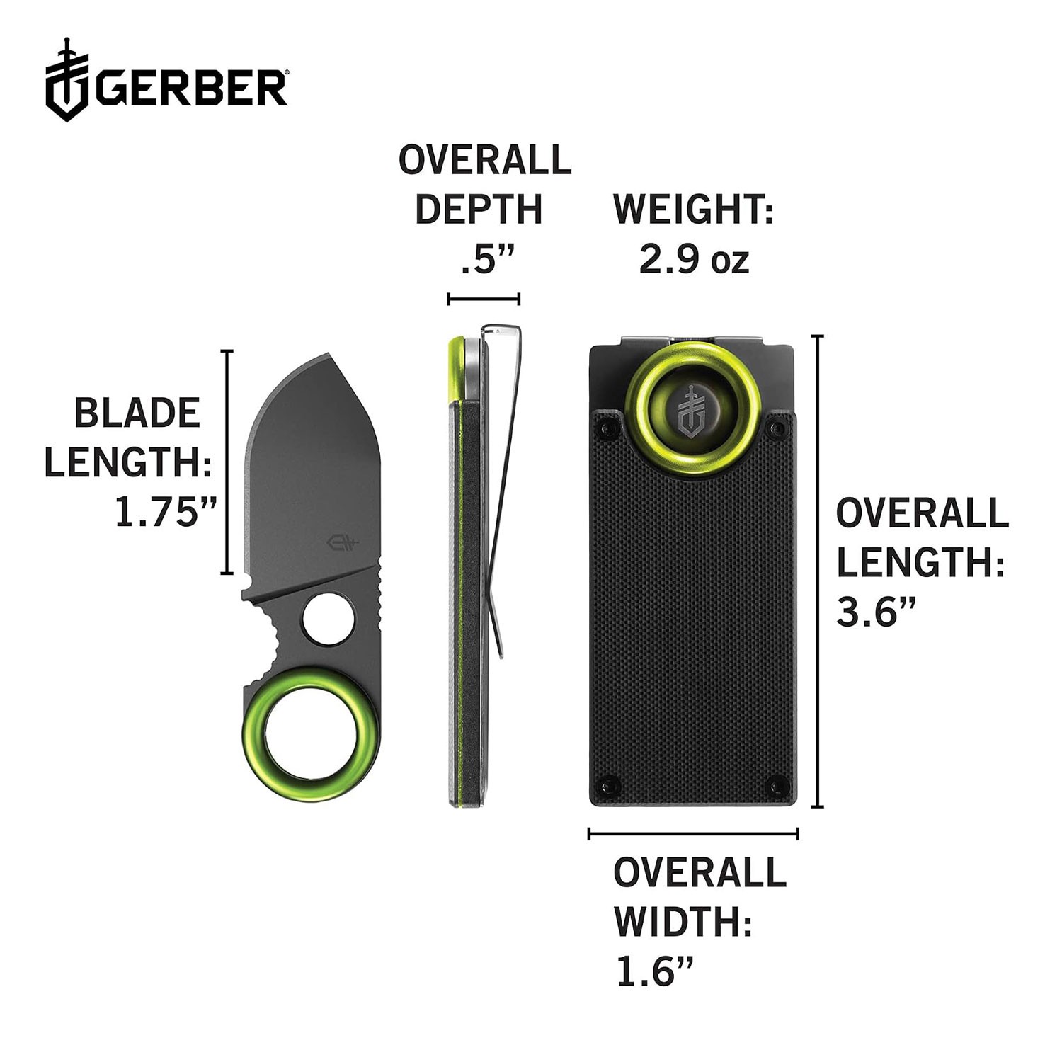 سكين تخييم صغيرة مع مشبك نقود مدمج Gerber GDC Money Clip with Stainless Steel Pocket Knife for Camping & Hiking & EDC