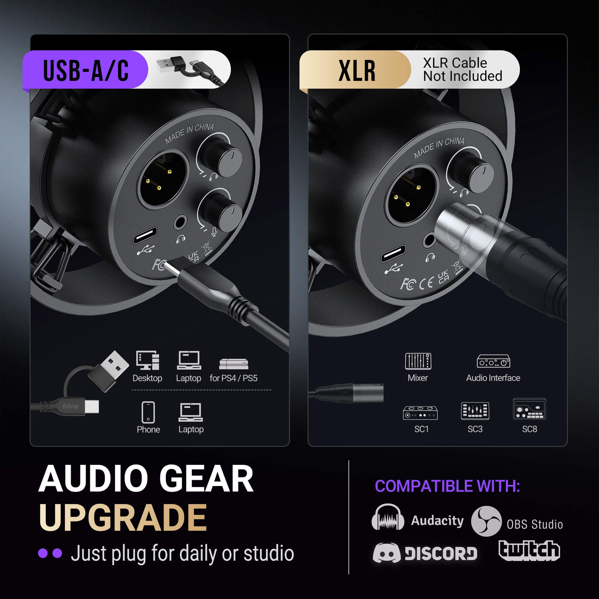 ميكروفون FIFINE AmpliTank K688 ديناميكي USB/XLR