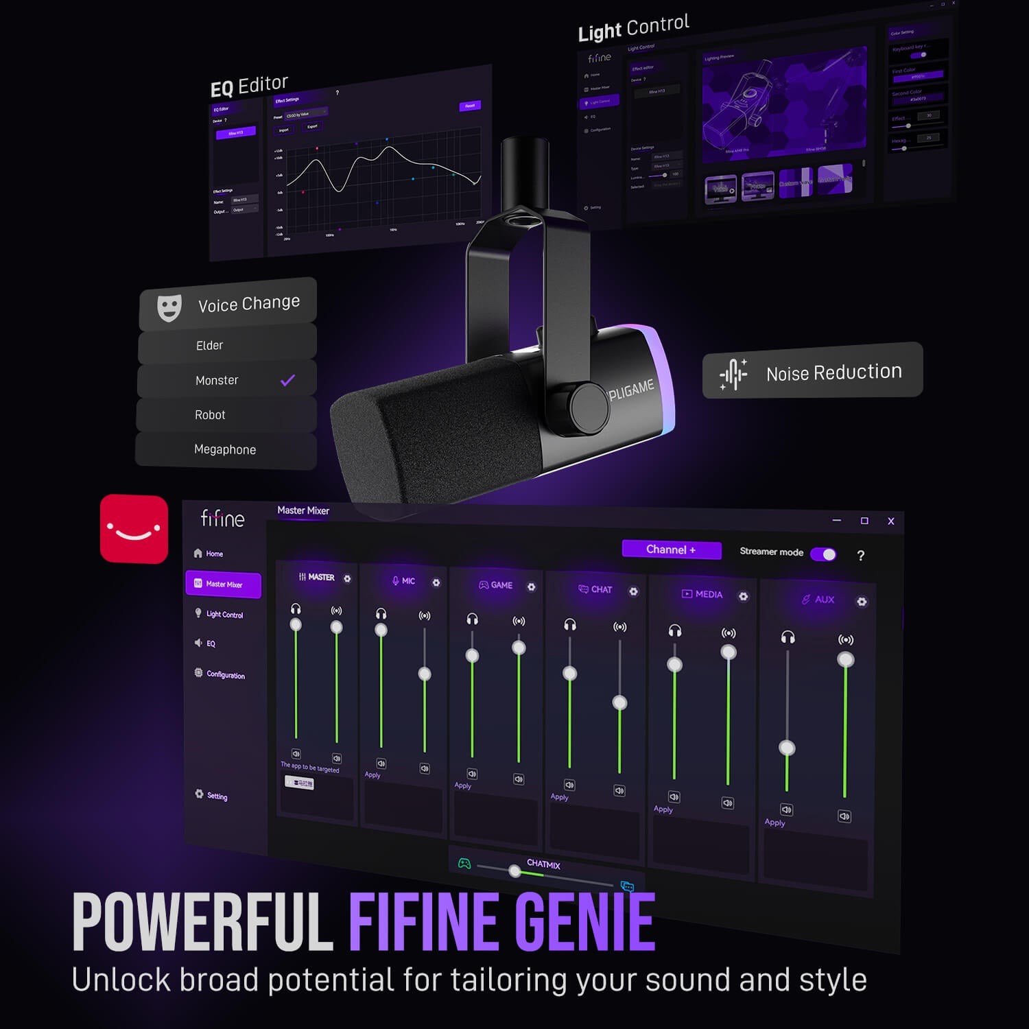 ميكروفون FIFINE AM8PROT للبث المباشر مع USB/XLR وكابل XLR