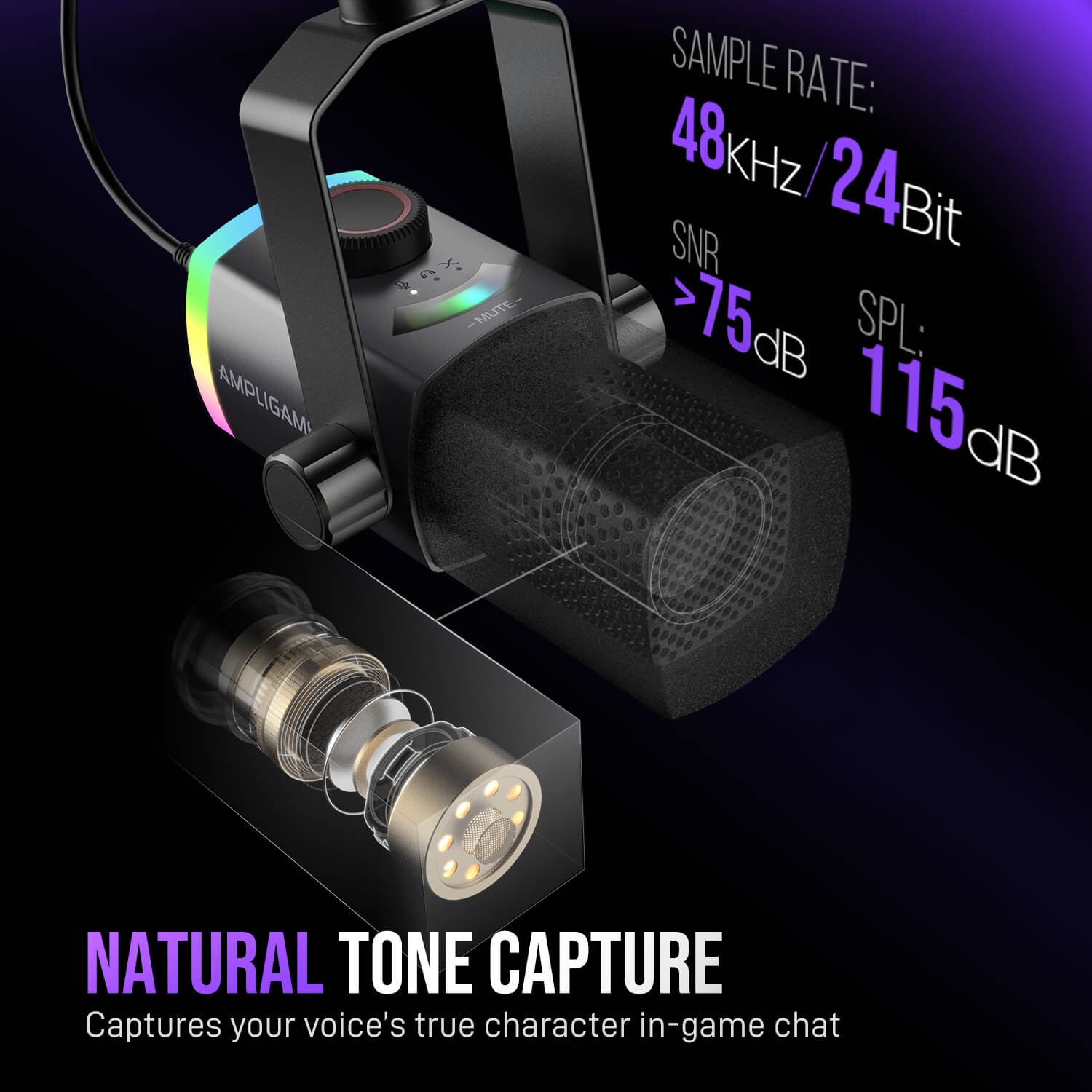 ميكروفون FIFINE AM8PROT للبث المباشر مع USB/XLR وكابل XLR