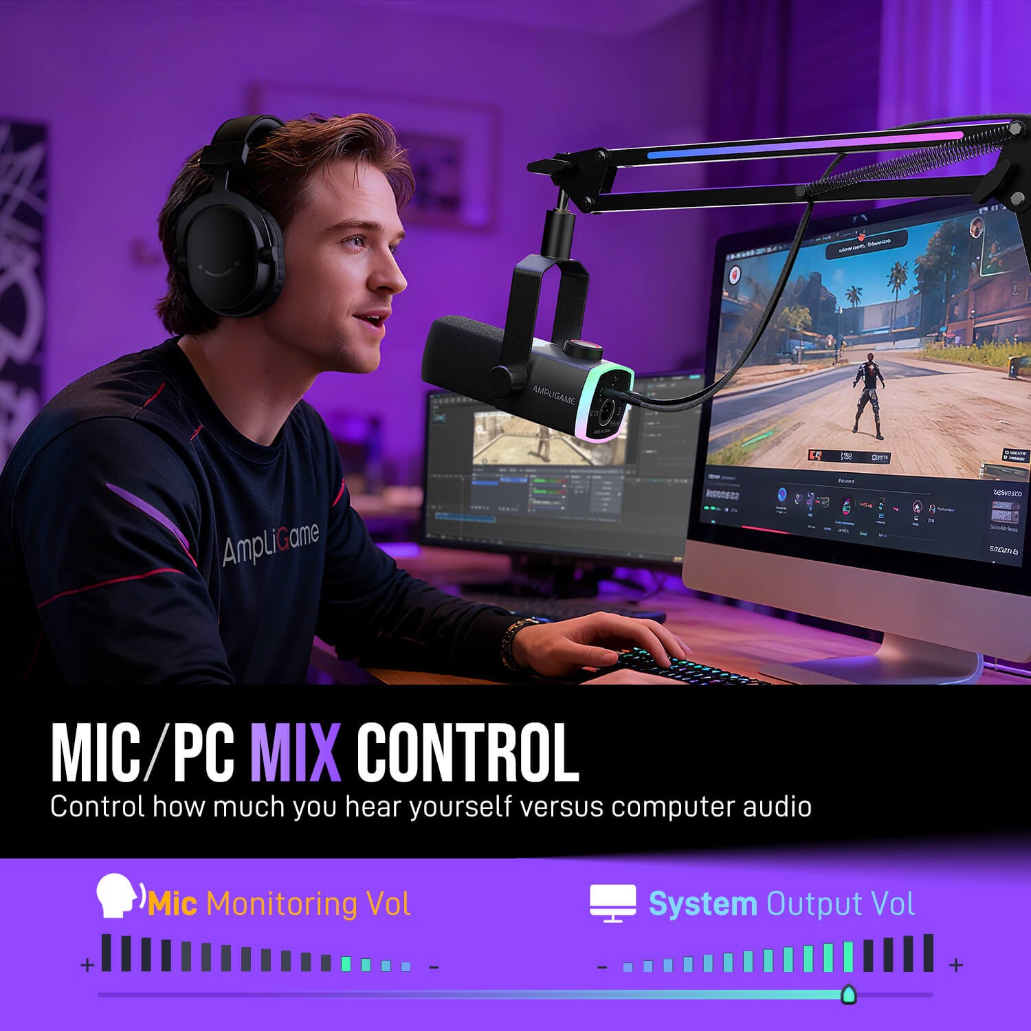 ميكروفون FIFINE AM8PROT للبث المباشر مع USB/XLR وكابل XLR