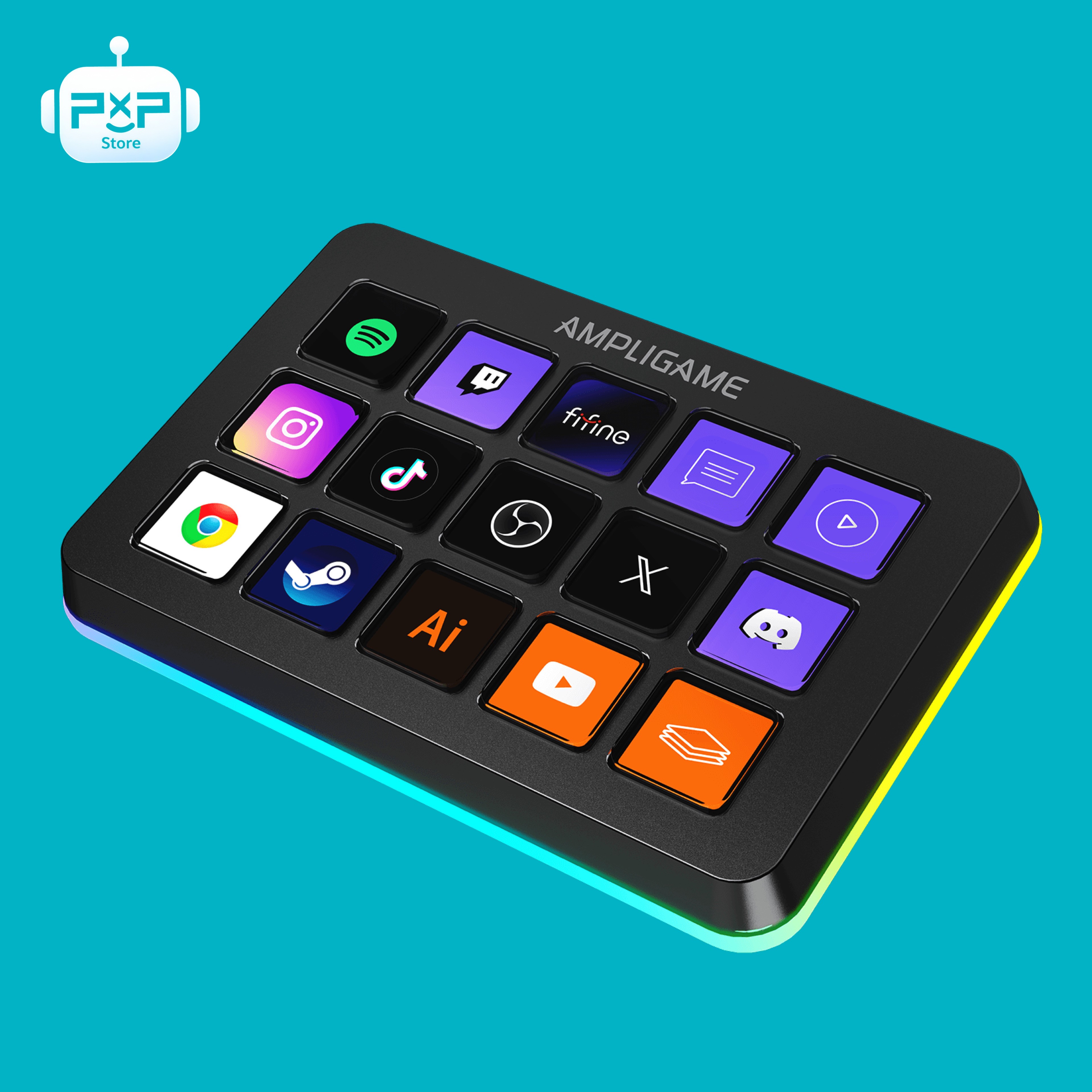 وحدة تحكم البث FIFINE AmpliGame D6 مع إضاءة RGB