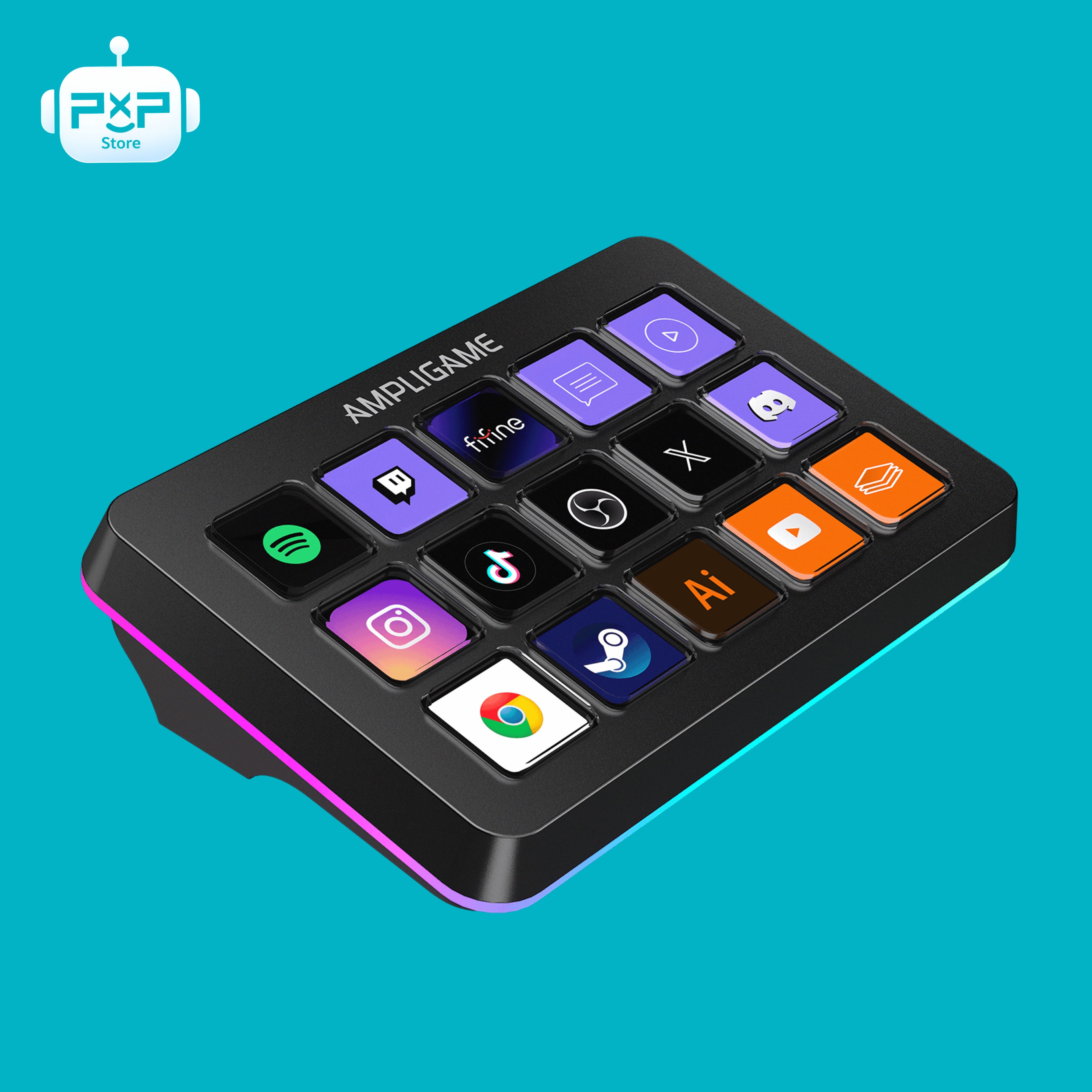 وحدة تحكم البث FIFINE AmpliGame D6 مع إضاءة RGB