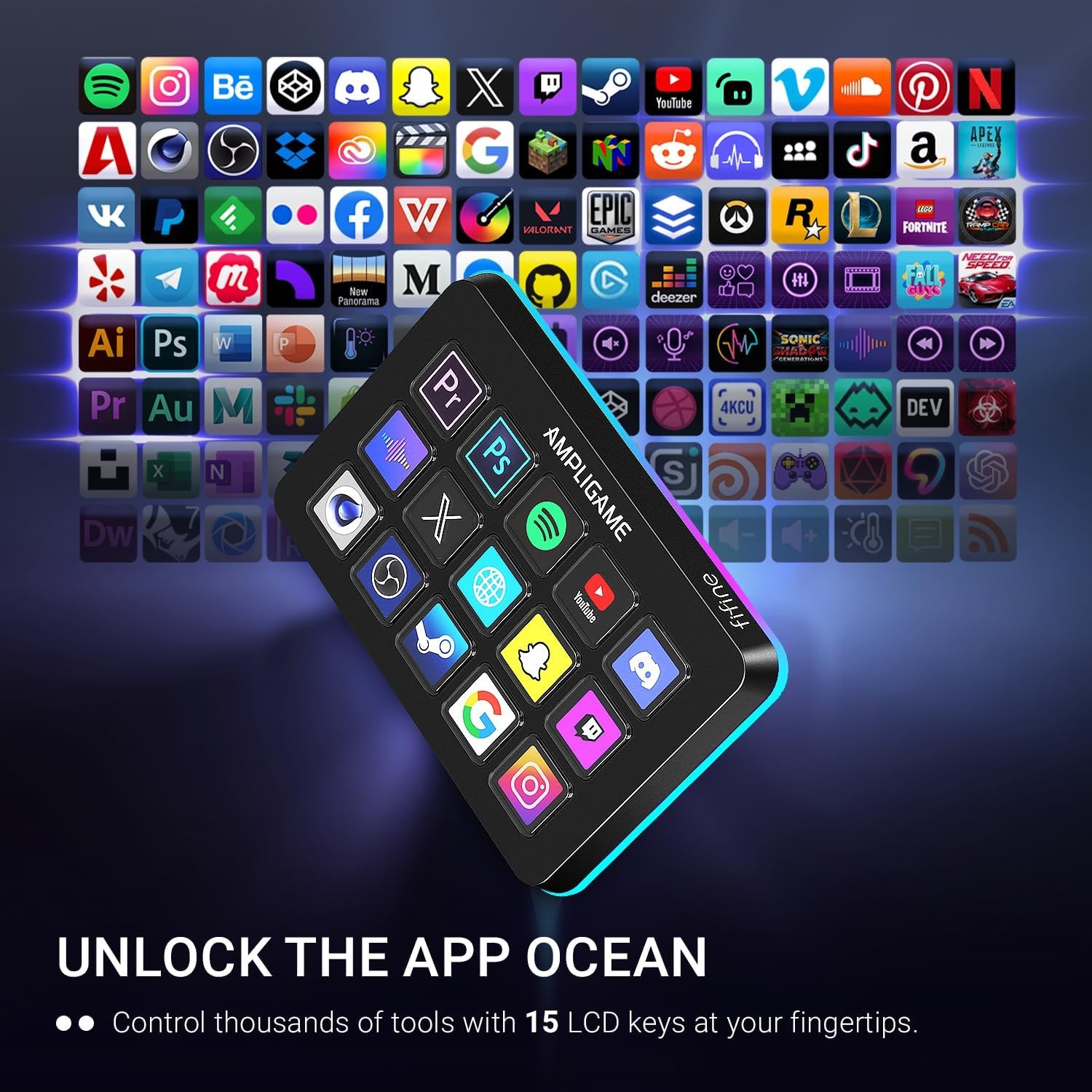 وحدة تحكم البث FIFINE AmpliGame D6 مع إضاءة RGB