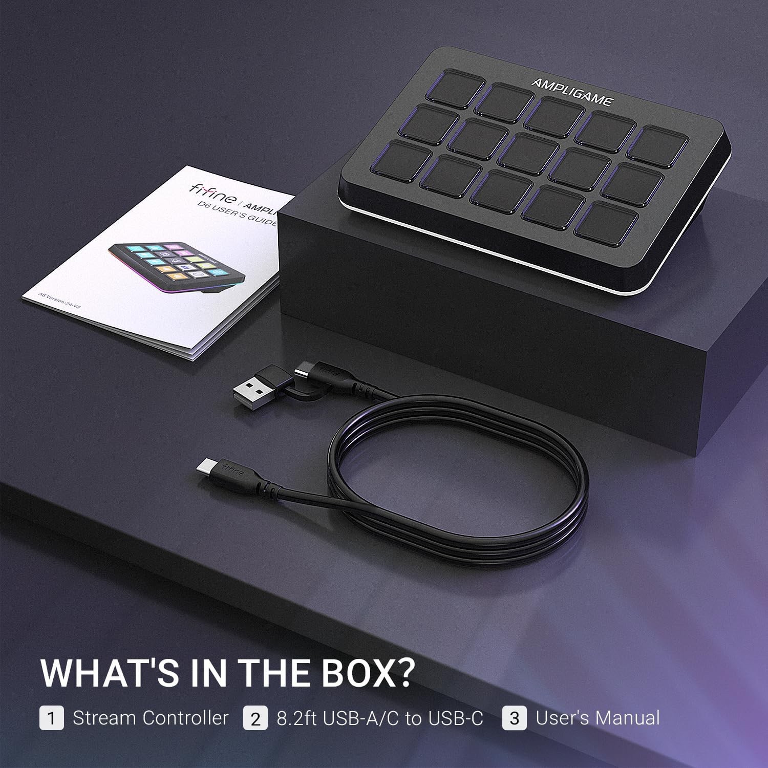 وحدة تحكم البث FIFINE AmpliGame D6 مع إضاءة RGB