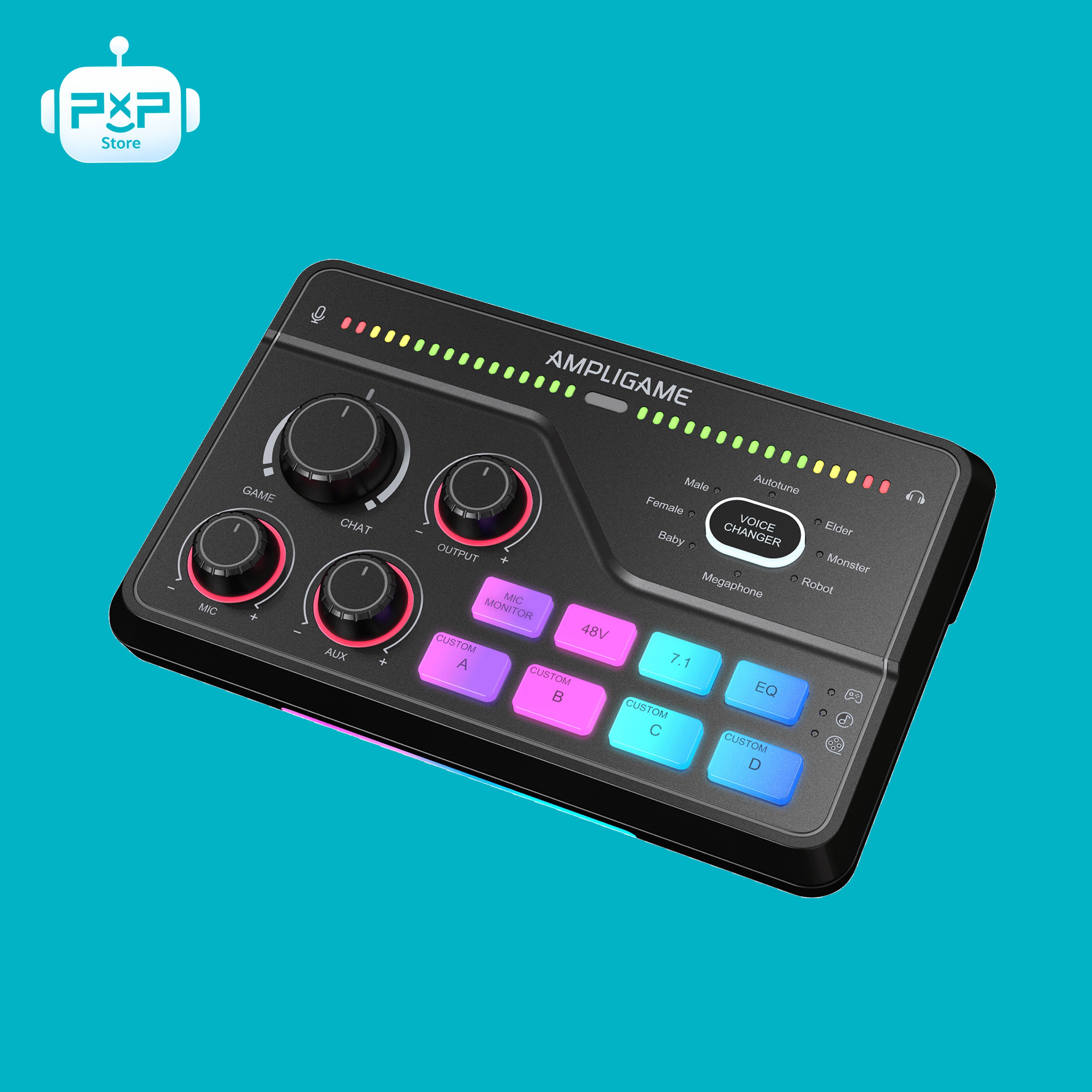 ميكسر صوت FIFINE AmpliGame SC8 للألعاب مع إضاءة RGB