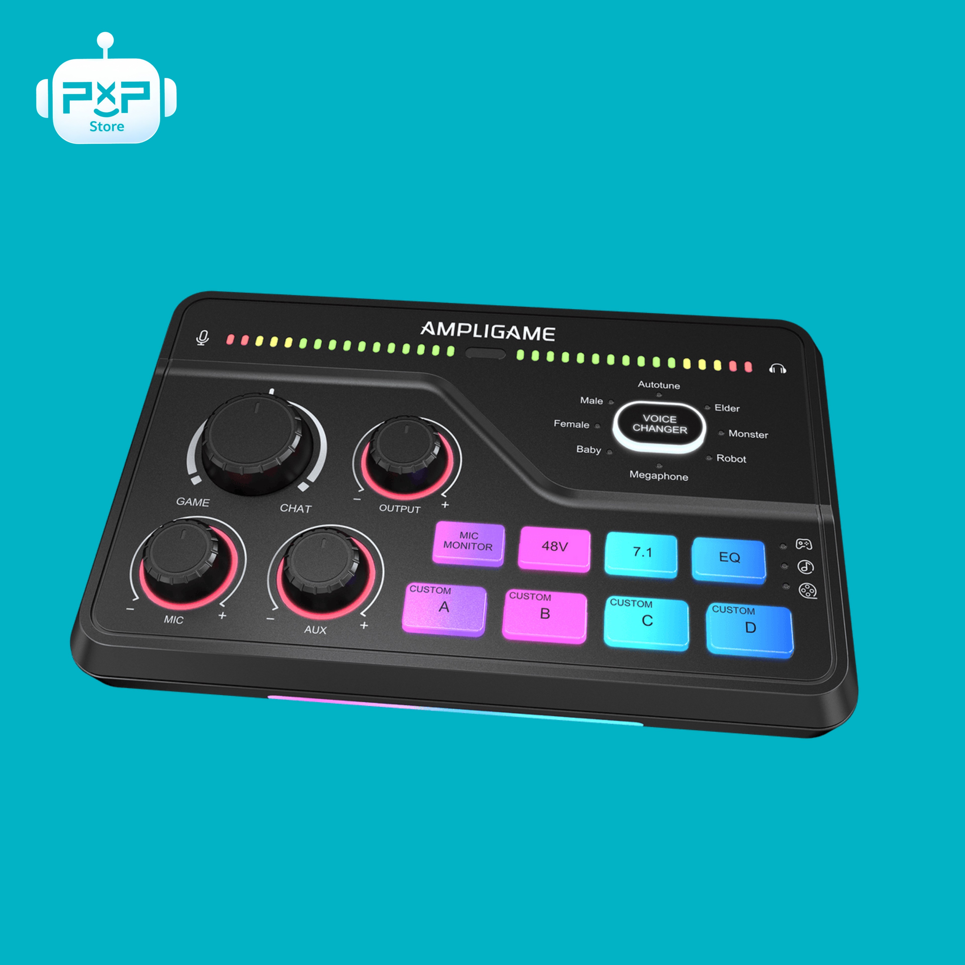 ميكسر صوت FIFINE AmpliGame SC8 للألعاب مع إضاءة RGB