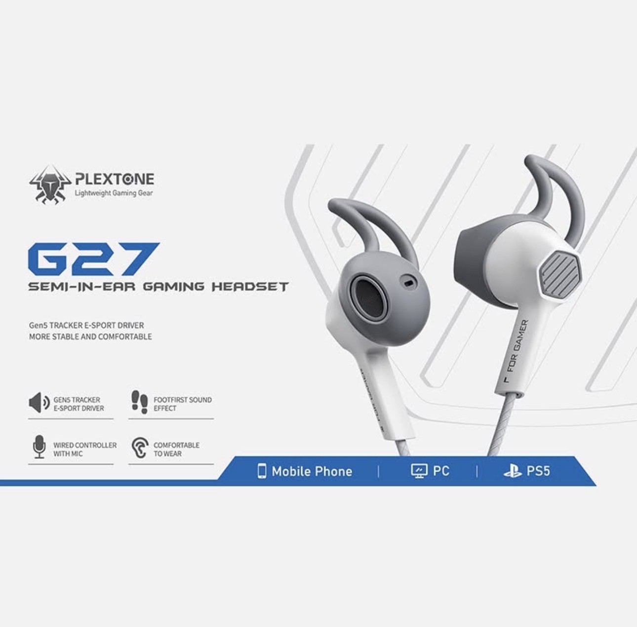 سماعة العاب سلكية موديل G27 من PLEXTONE تدعم الكمبيوتر و PS5