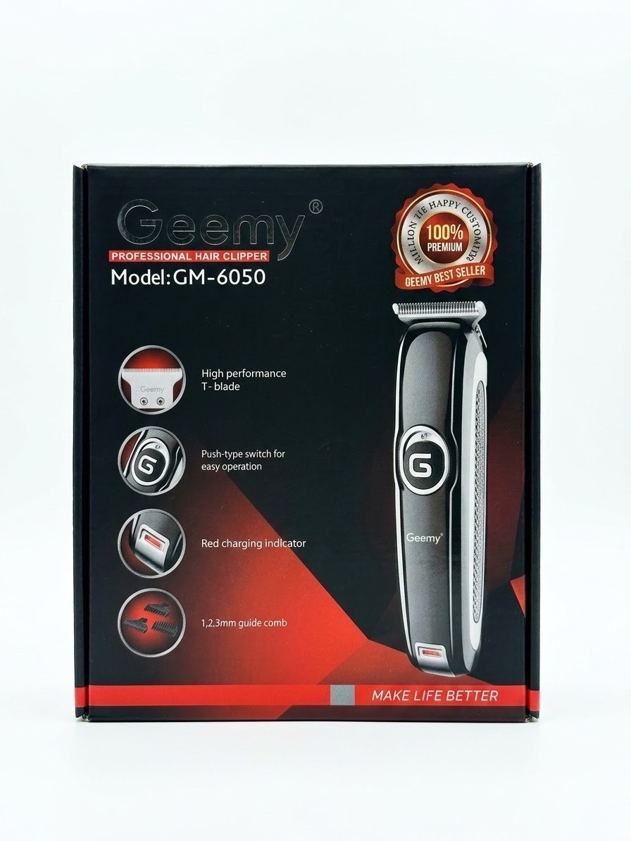Geemy Professional Hair Clipper with High Performance T-Blade (Model: GM-6050