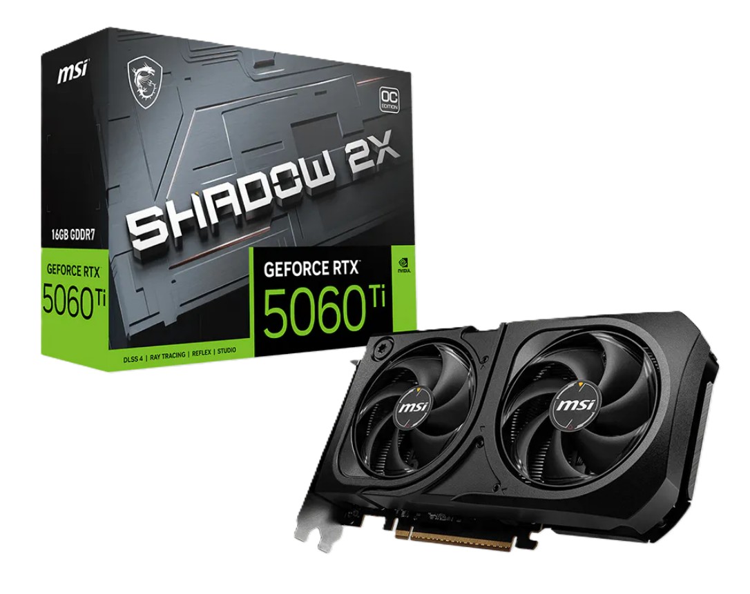كرت شاشة MSI GeForce RTX 5060 TI 16G SHADOW X2 OC PLUS Black