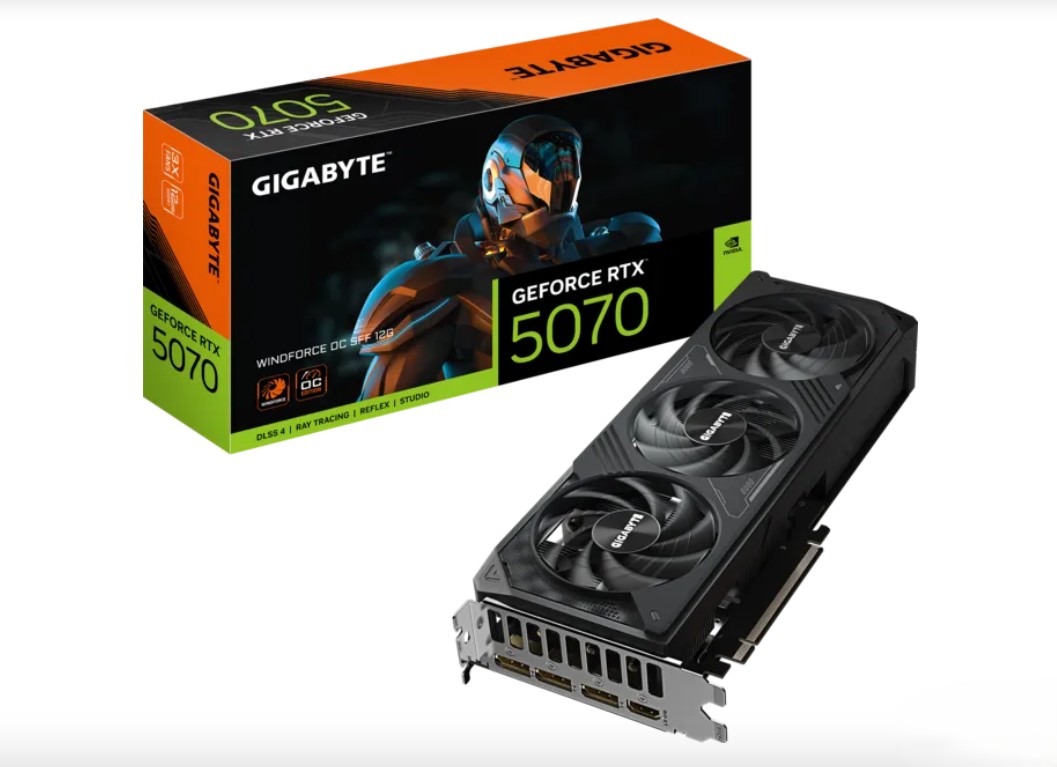 كرت شاشة Gigabyte GeForce RTX 5070 WINDFORCE OC SFF 12GB Black