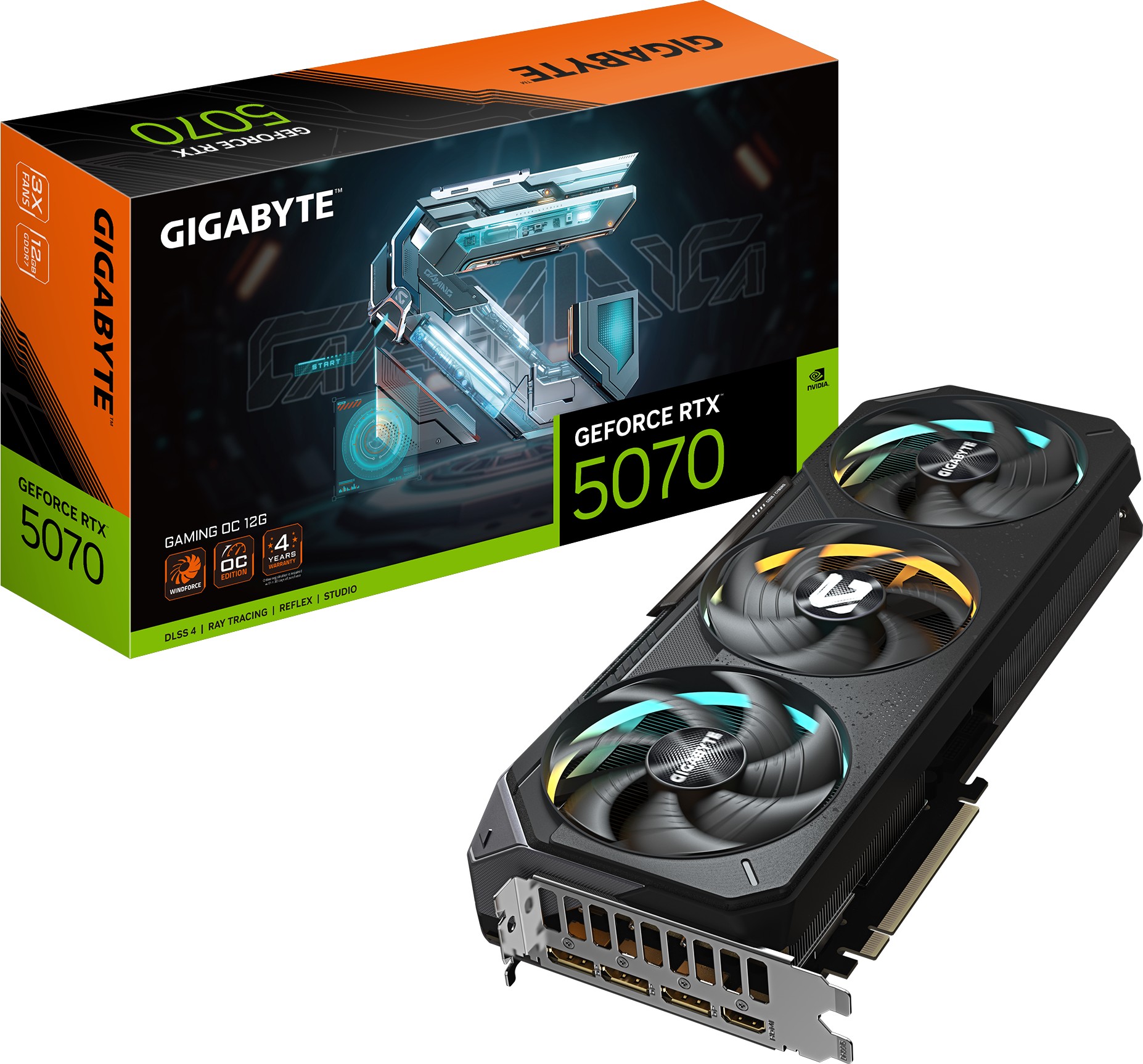 كرت شاشة Gigabyte GeForce RTX 5070 GAMING OC 12GB Black