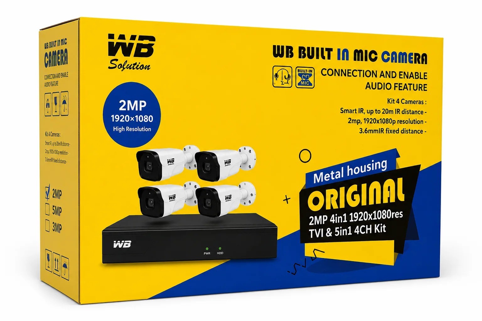 2MP Surveillance Camera Kit (WB)