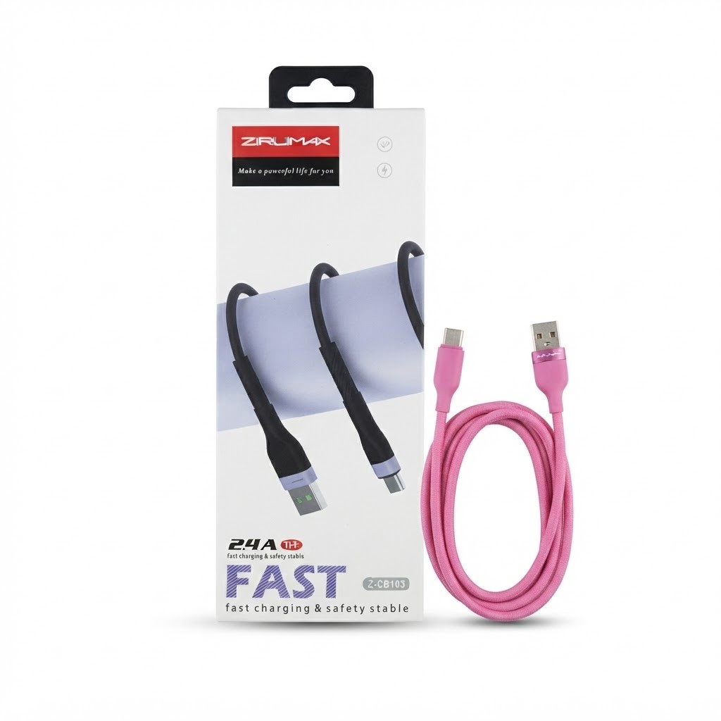 كيبل ZIRUIMAX Z-CB103 وردي USB إلى Type-C