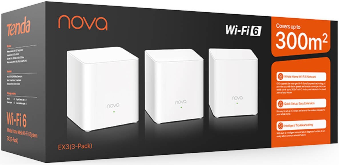 نظام Tenda EX3 AX1500 Mesh Wi-Fi 6 – ثلاث قطع